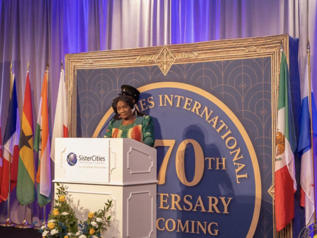 Opoku-Agyemang delivers keynote address at Sister Cities International 70th anniversary