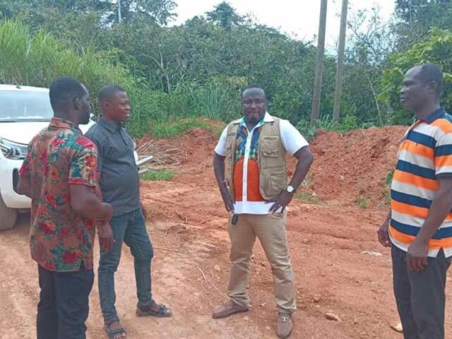 Ahafo Ano South West DCE inspects reshaping work on Anitemfi–Asukese road