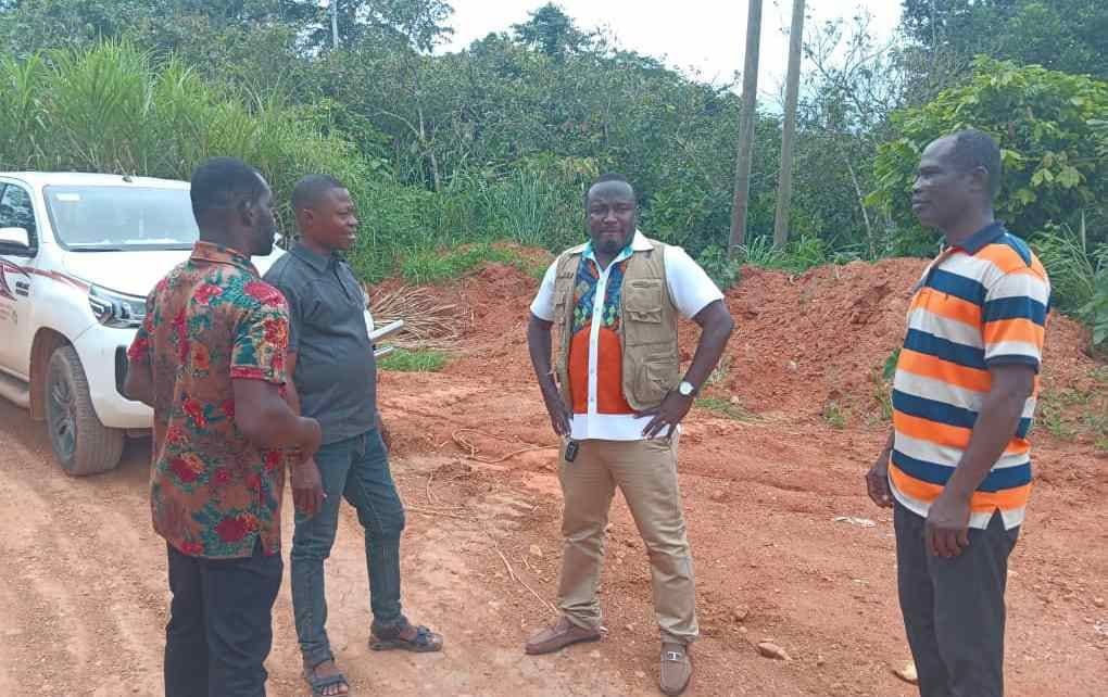 Ahafo Ano South West DCE inspects reshaping work on Anitemfi–Asukese road