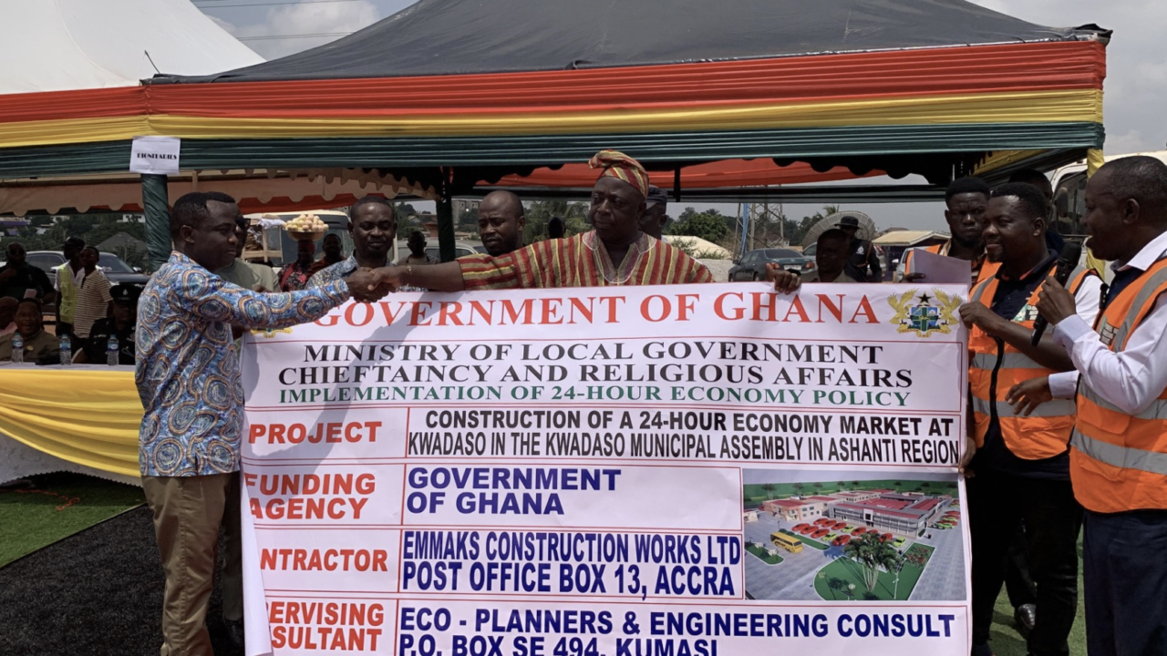 Kwadaso MCE cuts sod for 24-hour market