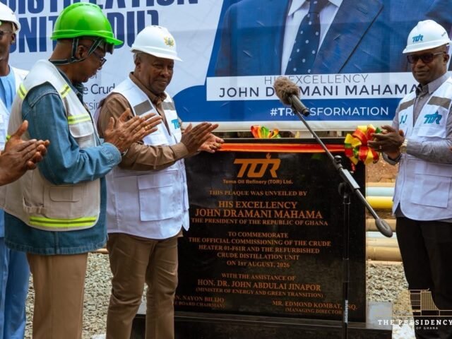 Mahama commissions refurbished TOR Crude Distillation Unit, commends management for turnaround