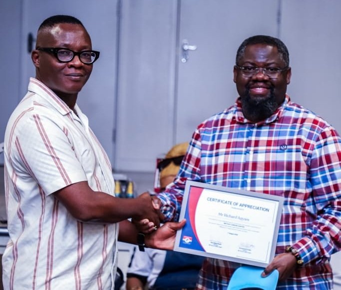 Richard Agyare honoured by NPP UK East London Chapter for dedicated service