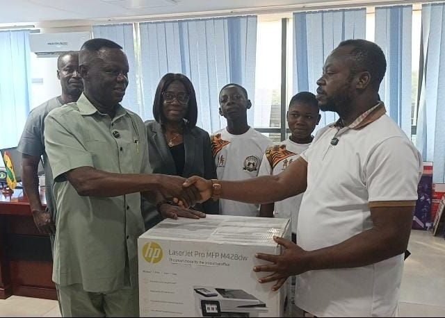 Western North Regional Minister supports Awaso Asempaneya M/A JHS with ICT equipment