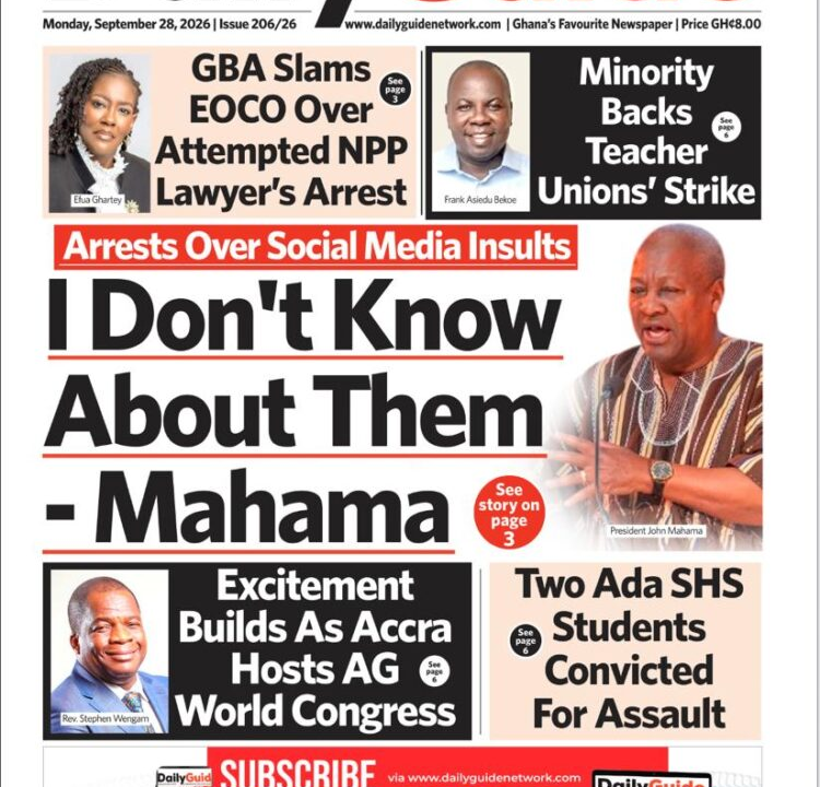 Todays Front pages: Monday, September 28, 2026