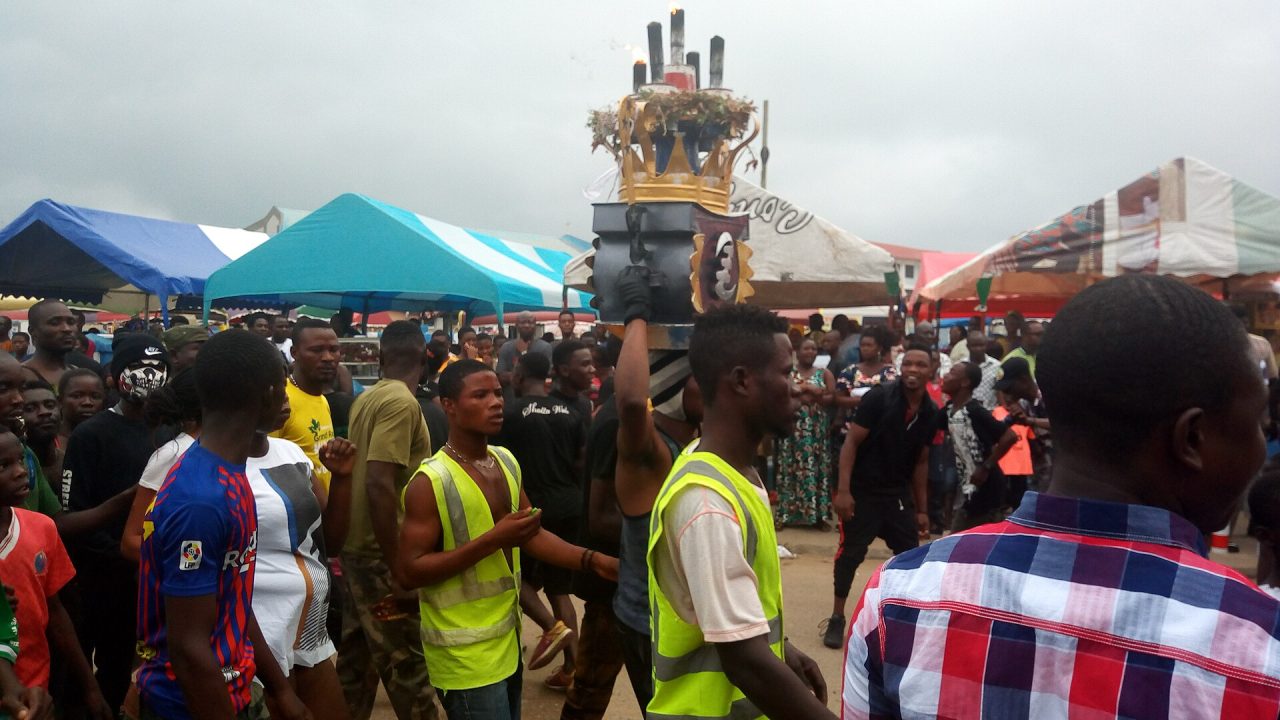 Youth celebrating the Homowo festival