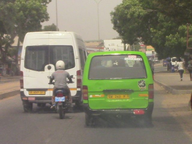 A tro-tro minibus on the streets of Accra