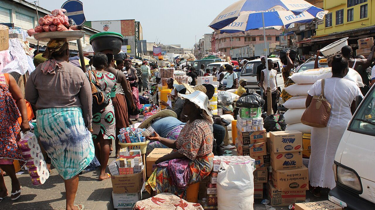 The street outside Makola Market, Accra