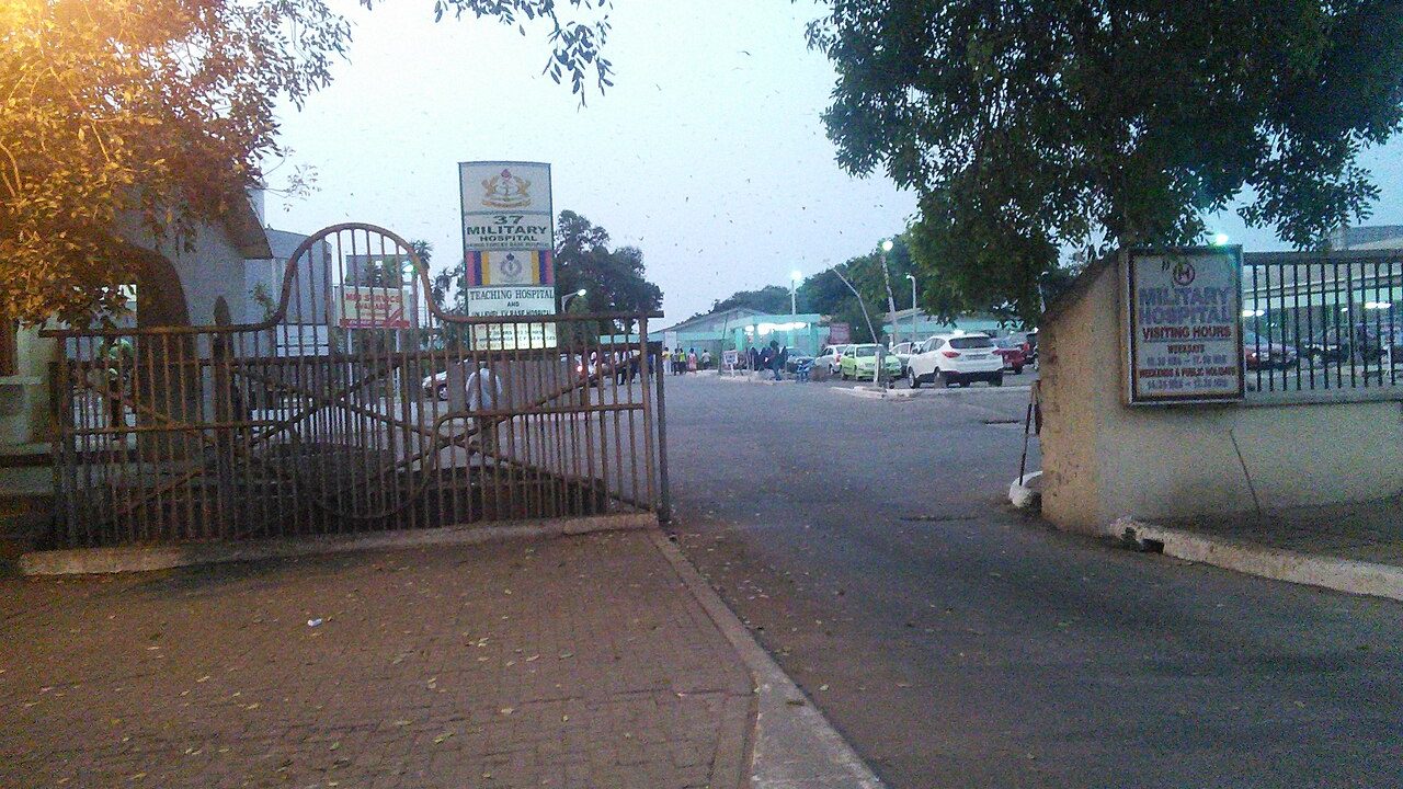 The entrance of 37 Military Hospital, Accra