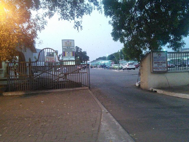 The entrance of 37 Military Hospital, Accra