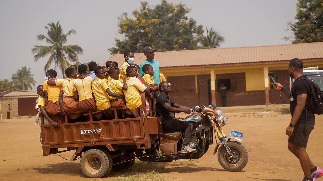 A motor tricycle in Ghana