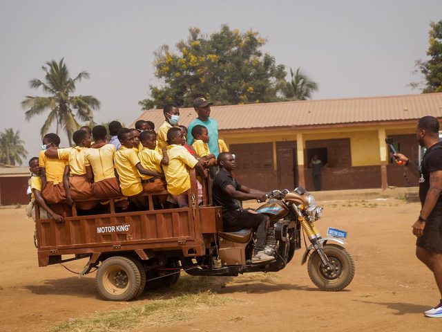 A motor tricycle in Ghana
