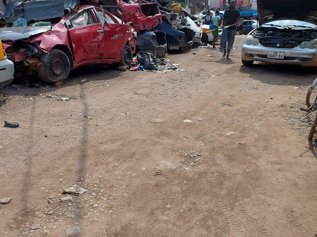 Car scrap at Kokompe, Accra's mechanics' quarter
