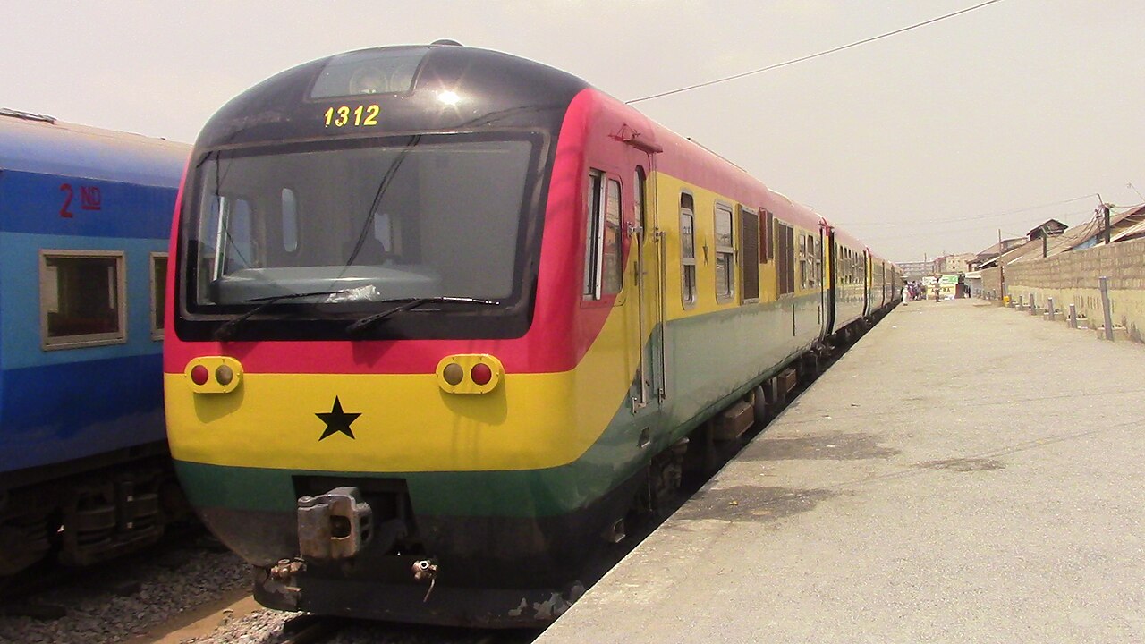 A train parked at the Accra railway station
