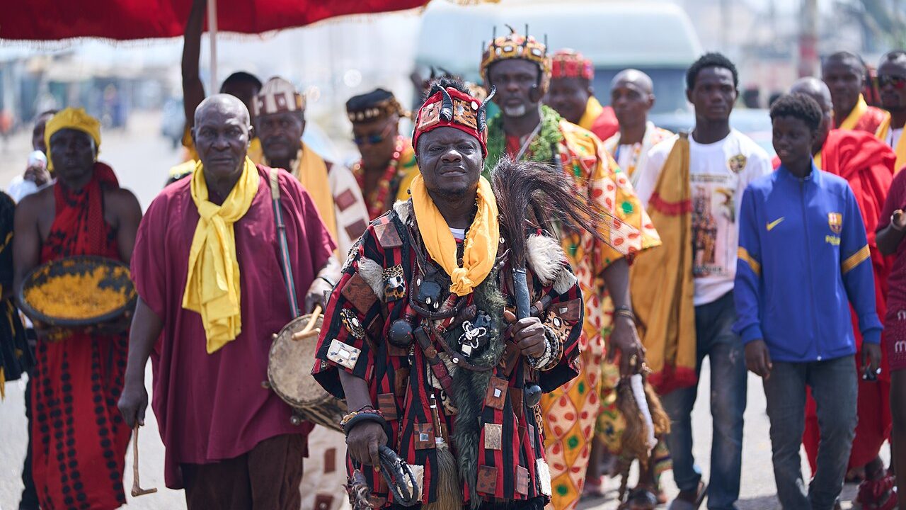 Ga Mashie residents celebrating Homowo and the twins festival