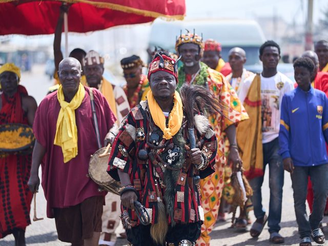 Ga Mashie residents celebrating Homowo and the twins festival
