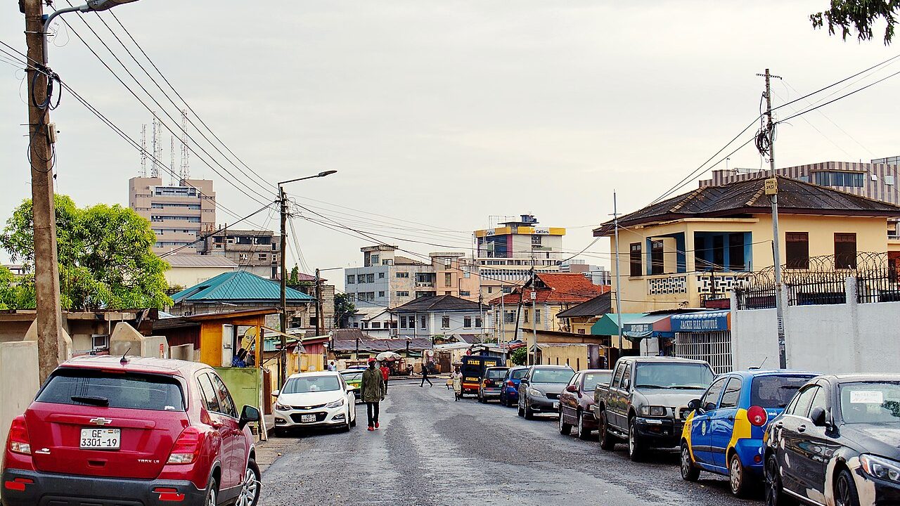A street in the Adabraka neighbourhood of Accra