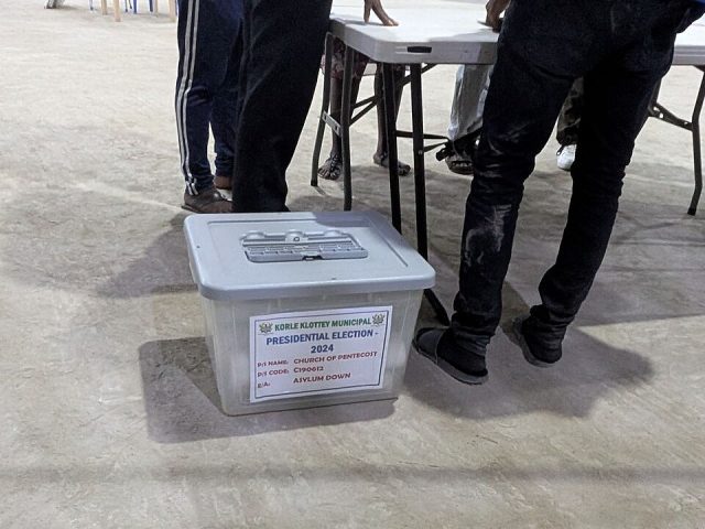 A ballot box in a Ghanaian election