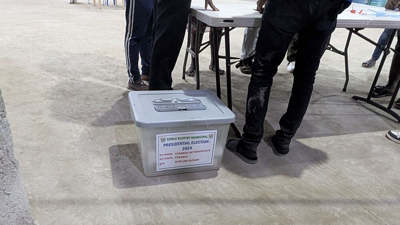 A ballot box in a Ghanaian election