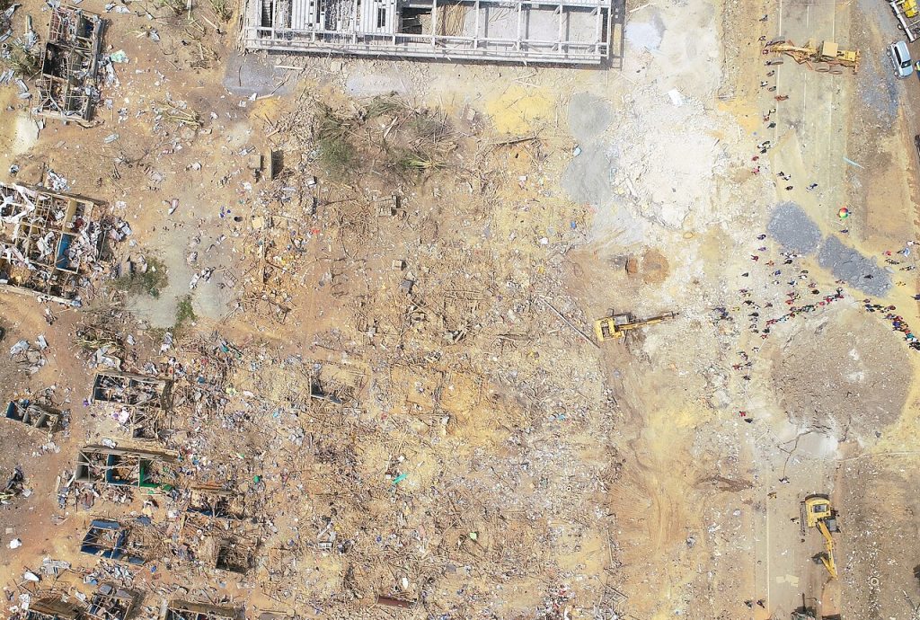 The site of the Apiate blast from the air