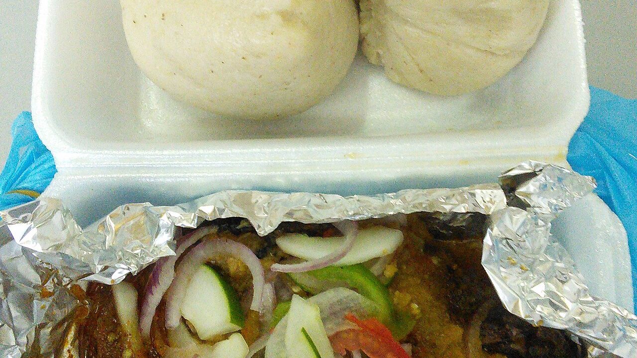 Banku and grilled tilapia