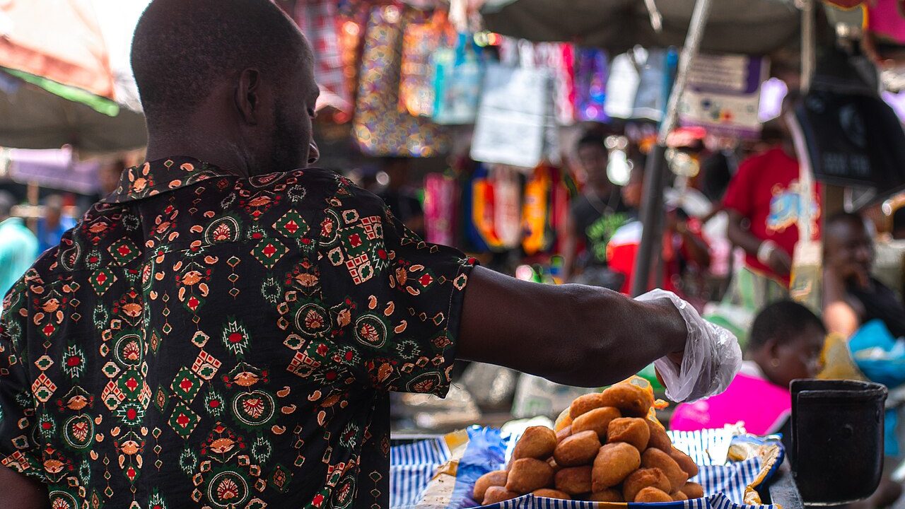 Puff-puff, known in Ghana as bofrot, for sale