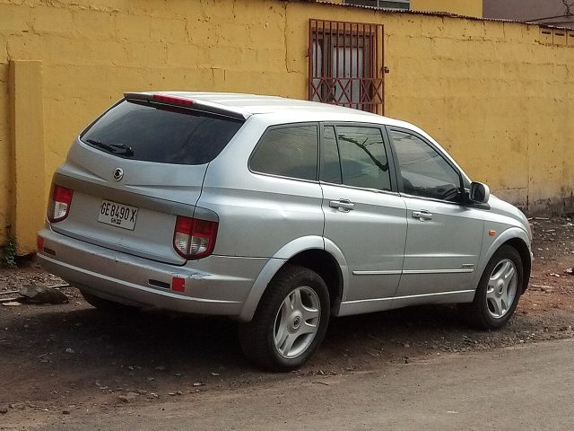 Cars parked in Ghana