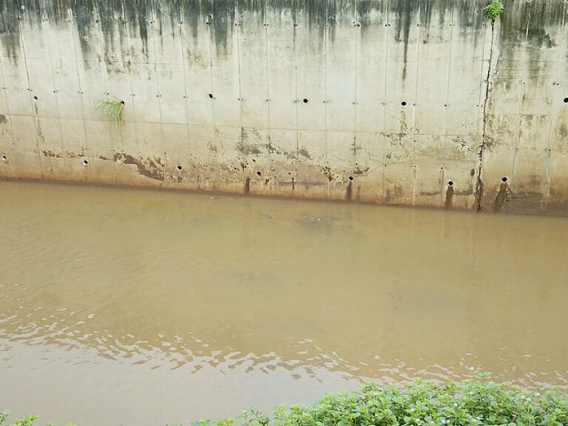 A storm drain in Alajo, Accra