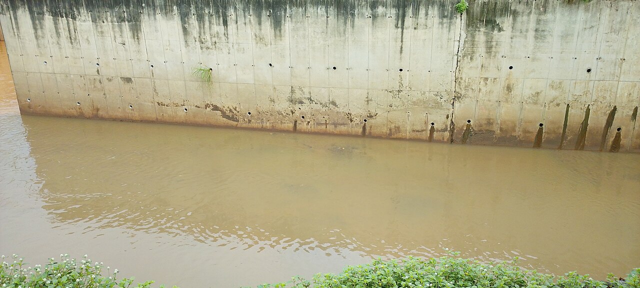 A storm drain in Alajo, Accra