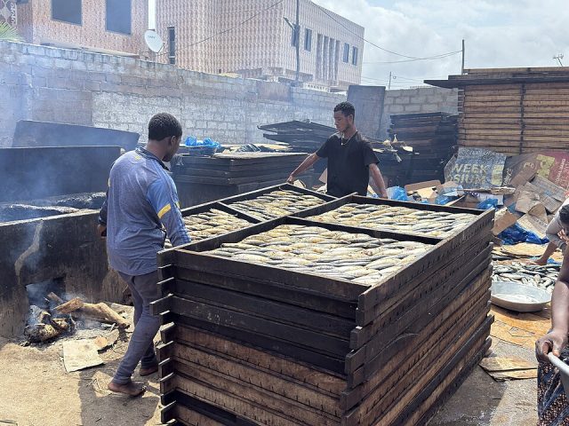 Fish smoking at Chorkor, Accra