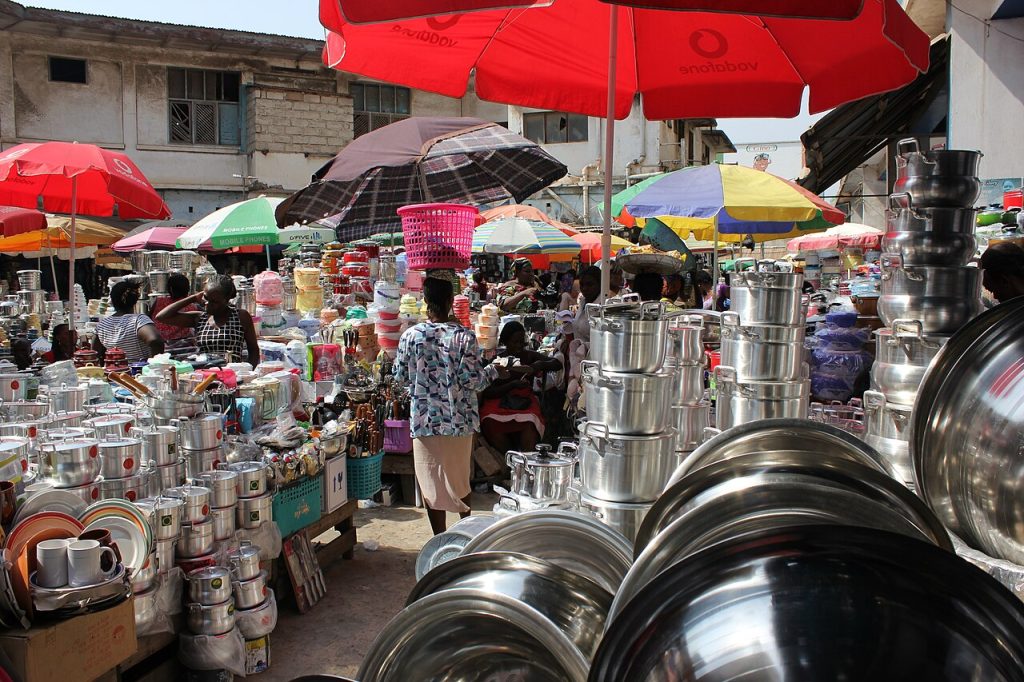 The pots section at Makola Market