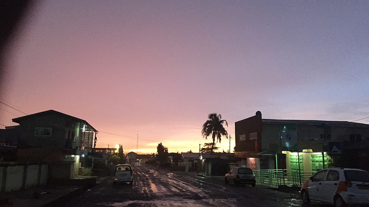 A street in the Exhibition area of Dansoman, Accra