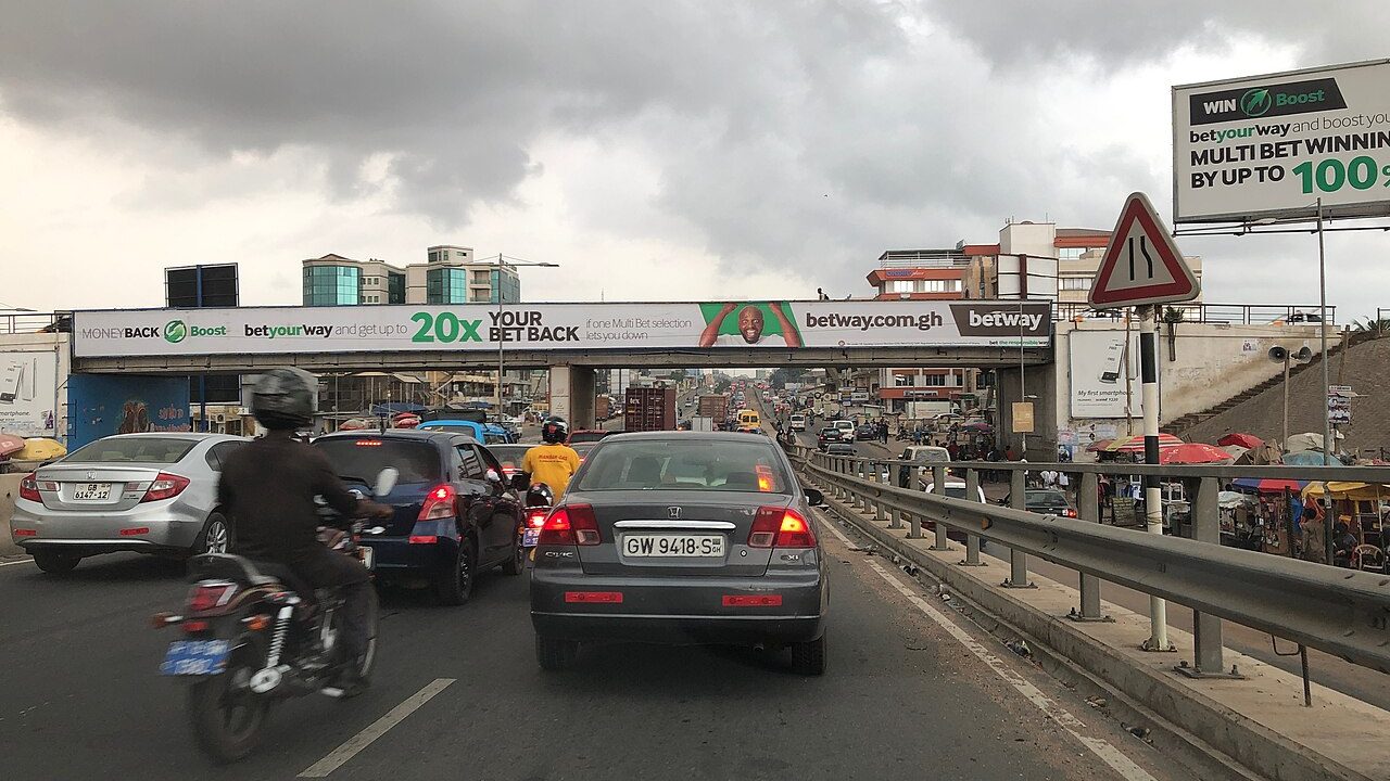 Traffic on an Accra road
