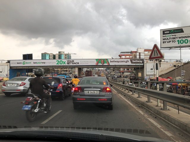 Traffic on an Accra road