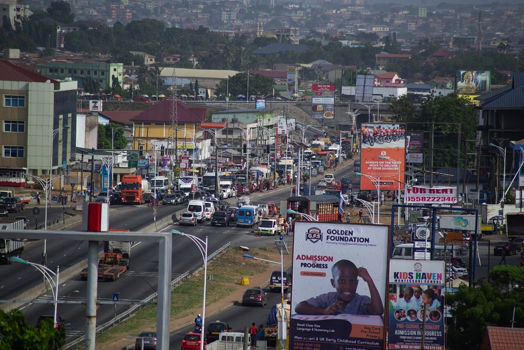 Traffic lights at Achimota, Accra