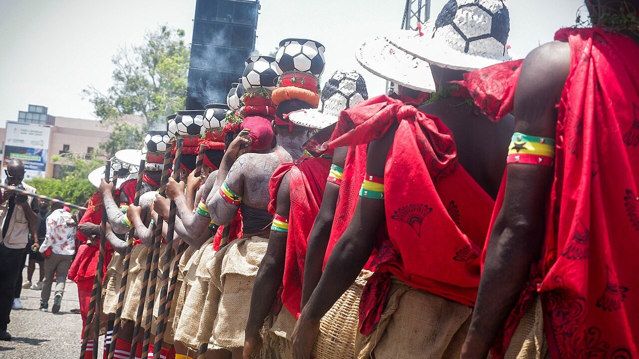 Performers at a funeral in Ghana