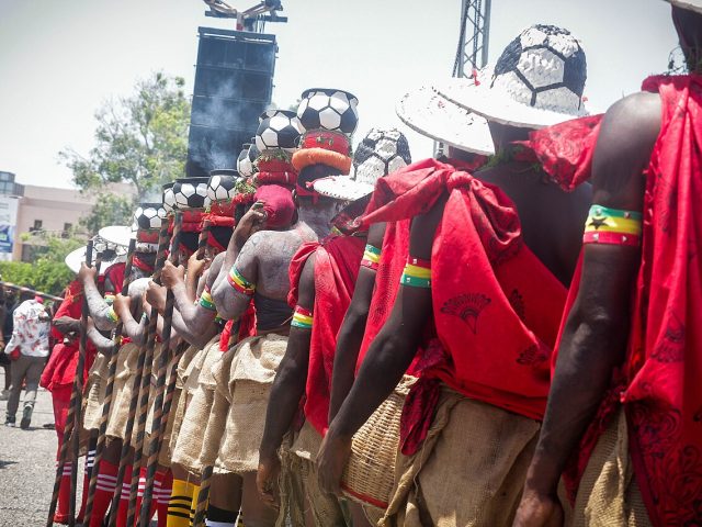 Performers at a funeral in Ghana