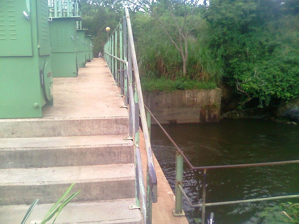 A walkway by the Densu River dam
