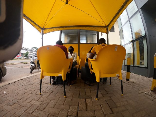 Customers registering SIM cards with the Ghana Card