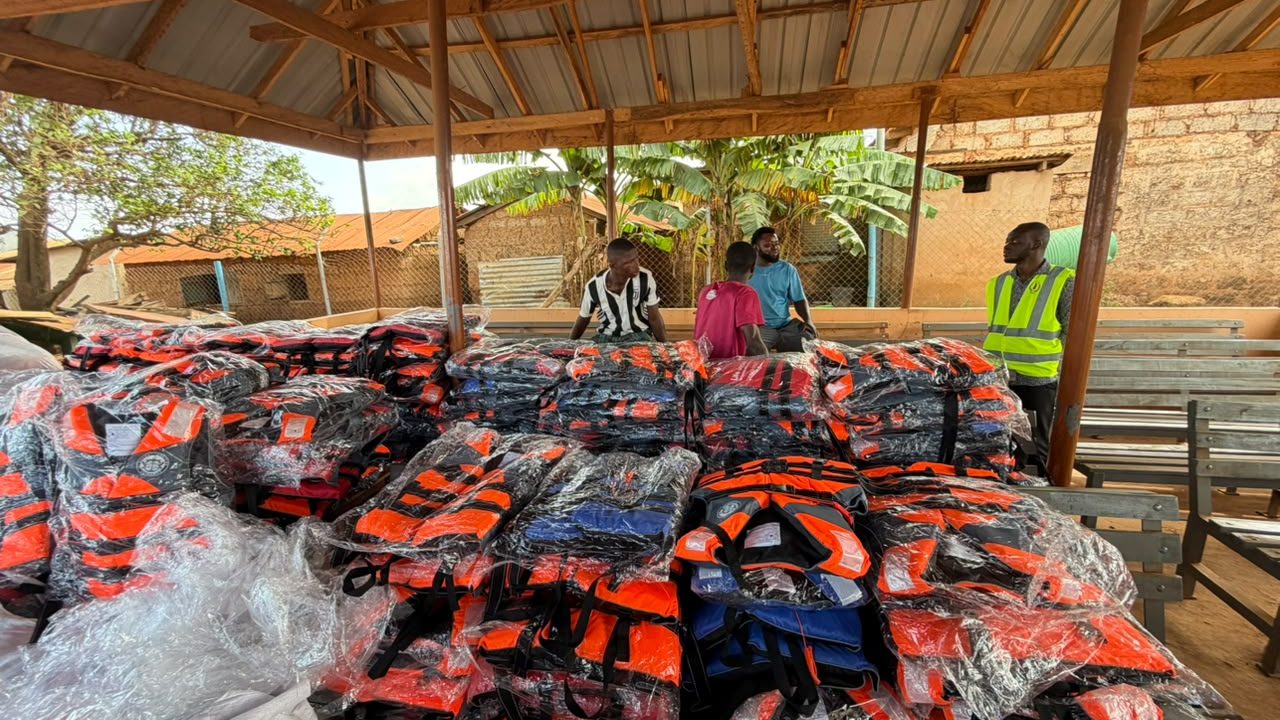 GMA donates 300 life jackets to boat operators, fishers in Dambai