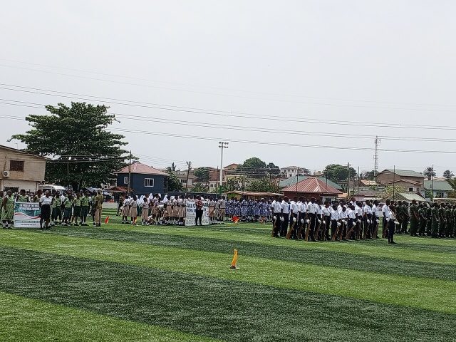 An Independence Day parade at Alajo, Accra