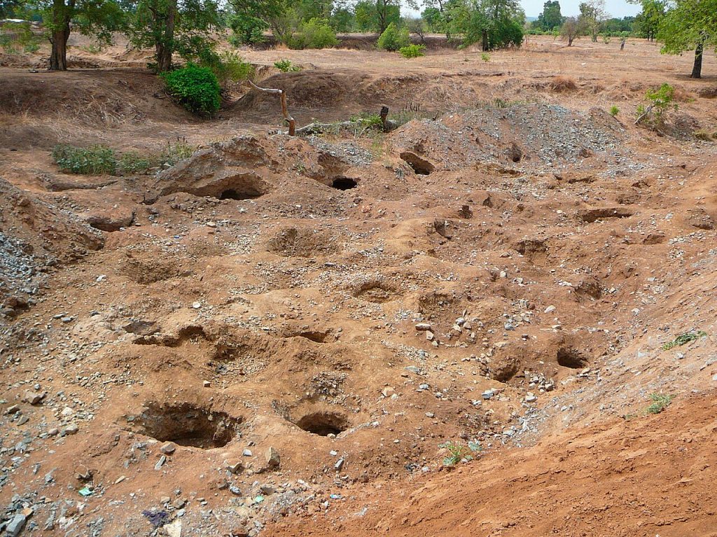 Land disturbed by small-scale gold mining at Talensi