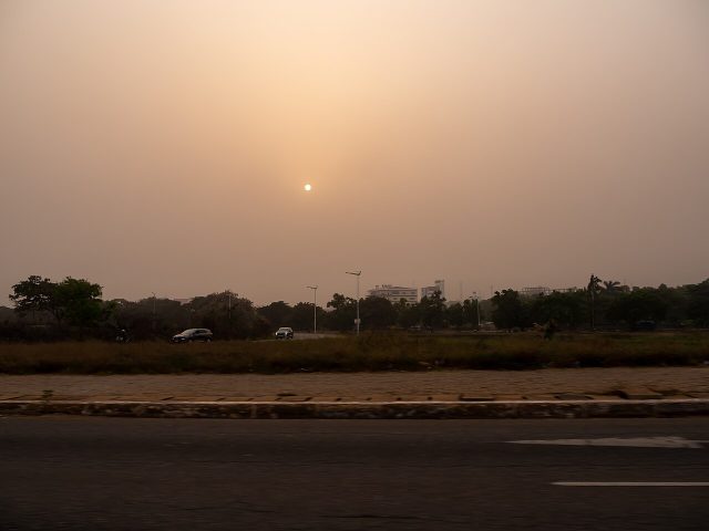 Harmattan haze over Greater Accra
