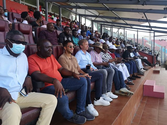 A stand decorated in Accra Hearts of Oak colours