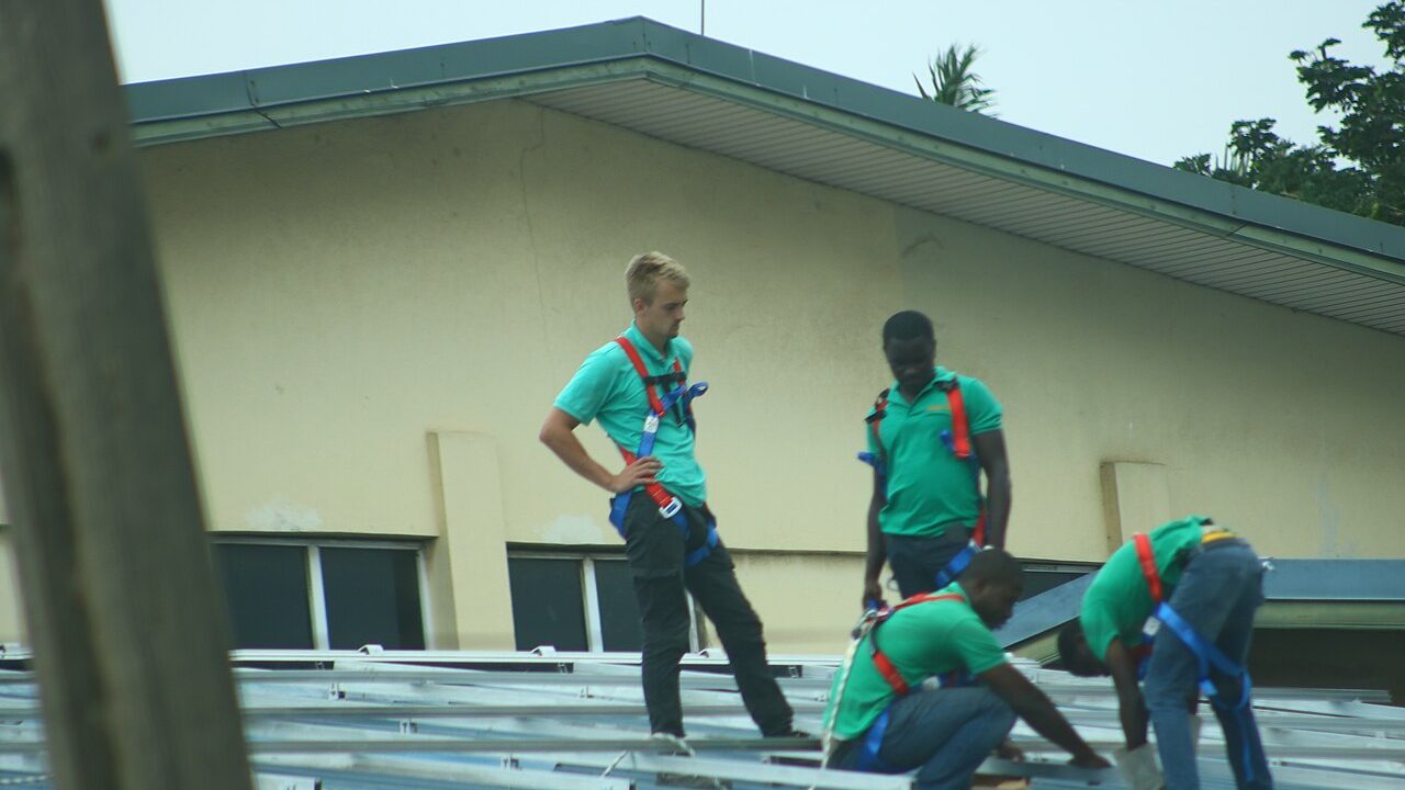 Solar technicians at work