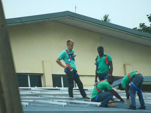 Solar technicians at work