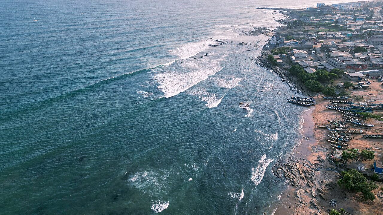 The coastline at Nungua, where Kasapreko began