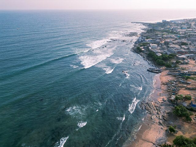 The coastline at Nungua, where Kasapreko began