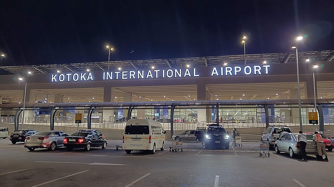 Terminal 3 at Kotoka International Airport at night