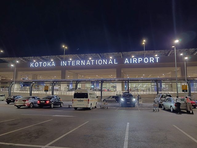 Terminal 3 at Kotoka International Airport at night