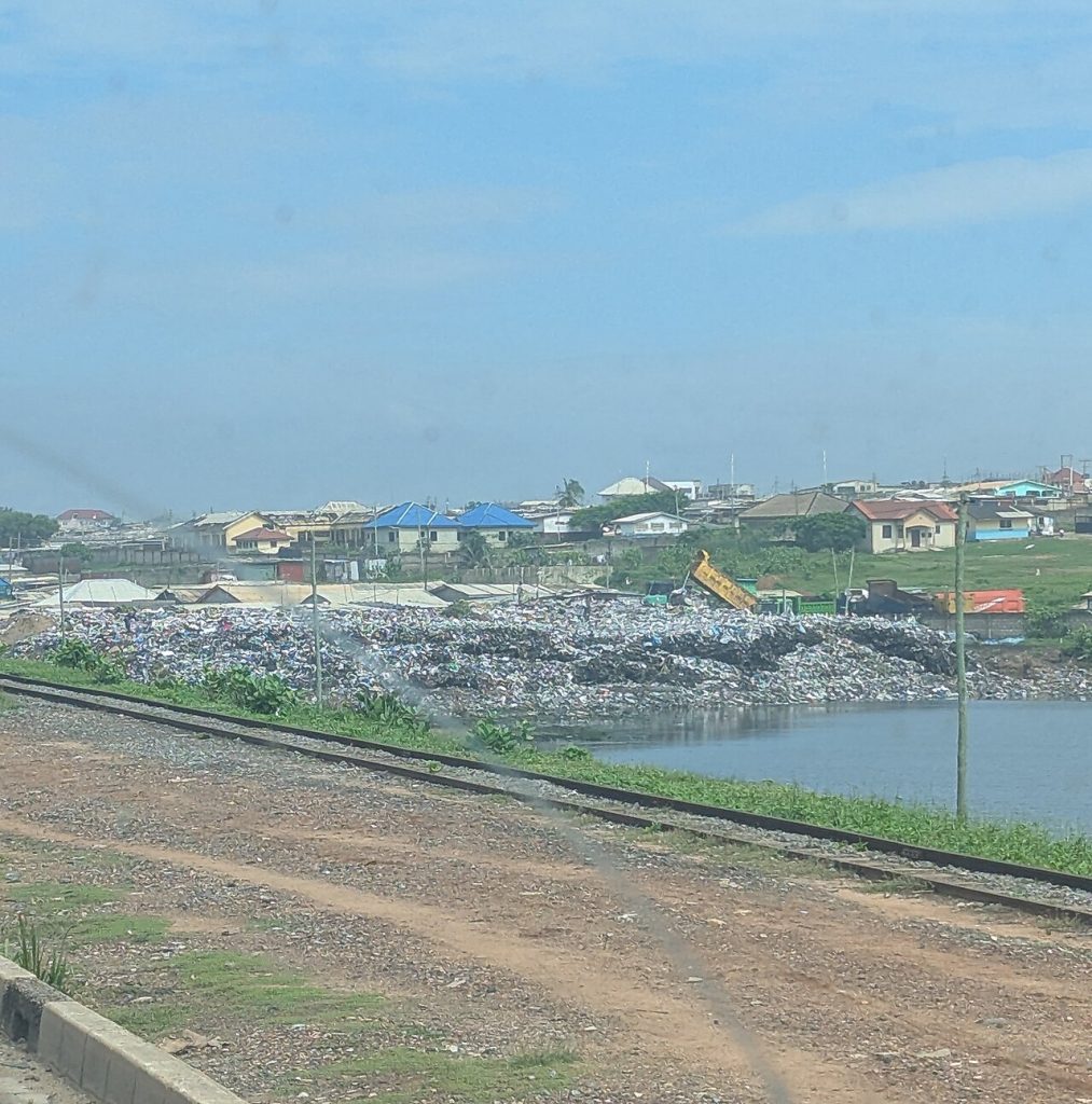 Waste piled up at the Sakumo Ramsar Site near Accra